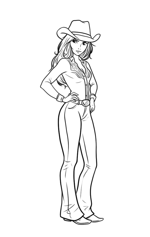 LearnDrawing How to draw a cowgirl