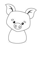 How to draw  Pig Cute - Step 3