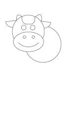 How to draw  Cow cute - Step 4