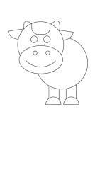 How to draw  Cow cute - Step 5
