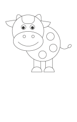 How to draw  Cow cute - Step 6