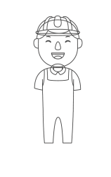 How to draw  Electrician - Step 4