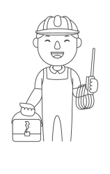 How to draw  Electrician - Step 6
