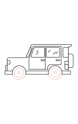 How to draw a jeep car - Step 4