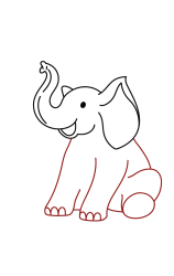 How to draw an elephant - Step 3