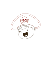 How to draw pirate - Step 2
