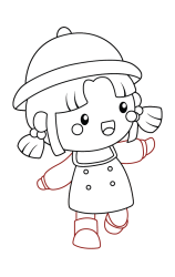 How to Draw a Girl Step by Step_school cute girl - Step 4