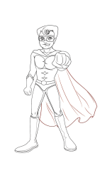 How to Draw A Superhero (Step by Step) easy - Step 8