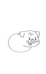 How do you draw a pig easy step by step - Step 4