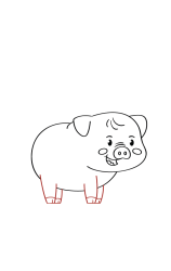 How do you draw a pig easy step by step - Step 5