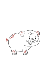 How do you draw a pig easy step by step - Step 6