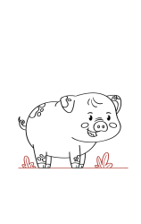 How do you draw a pig easy step by step - Step 7
