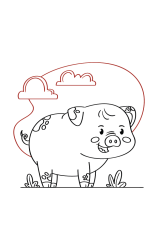 How do you draw a pig easy step by step - Step 8