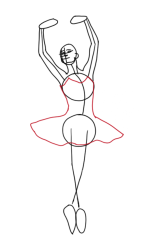 How to draw a ballet dancer step by step - Step 6