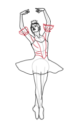 How to draw a ballet dancer step by step - Step 12