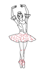 How to draw a ballet dancer step by step - Step 13