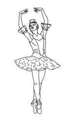 How to draw a ballet dancer step by step - Step 14