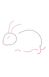 How to draw a bunny easy step by step - Step 2