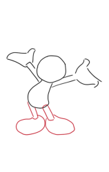 How do you draw mickey mouse step by step - Step 3