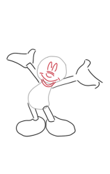 How do you draw mickey mouse step by step - Step 4
