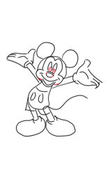 How do you draw mickey mouse step by step - Step 7