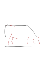 How to draw sketch of imaginary Breton cow step by step - Step 2