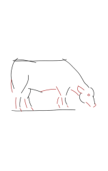 How to draw sketch of imaginary Breton cow step by step - Step 3