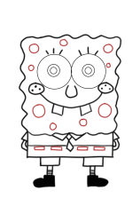 How to draw spongebob step by step - Step 9