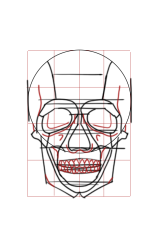How to draw a skeleton head step by step - Step 8