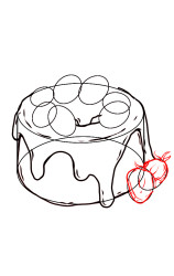 How to draw a cake step by step - Step 5