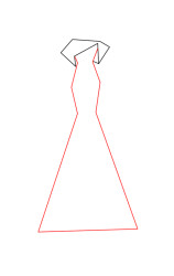 How to draw a dress step by step - Step 2