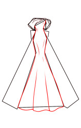 How to draw a dress step by step - Step 6