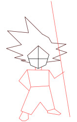 How to draw a goku - Step 3