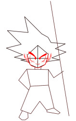 How to draw a goku - Step 4