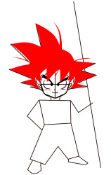How to draw a goku - Step 5
