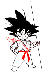How to draw a goku - Step 7