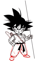 How to draw a goku - Step 8