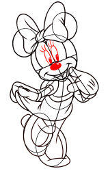 How to draw minnie mouse step by step - Step 7