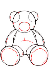 How to draw teddy bear step by step - Step 7
