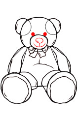 How to draw teddy bear step by step - Step 9
