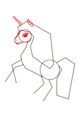 Step by step how to draw a unicorn - Step 3
