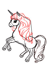 Step by step how to draw a unicorn - Step 9