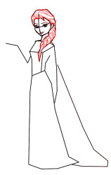 How to draw elsa step by step - Step 4
