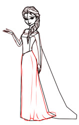 How to draw elsa step by step - Step 6