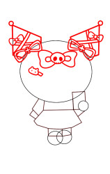 How to draw kuromi step by step - Step 3