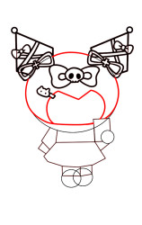 How to draw kuromi step by step - Step 4
