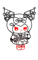 How to draw kuromi step by step - Step 8