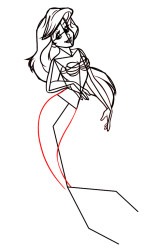 How to draw princess ariel step by step - Step 7