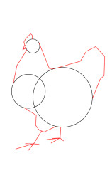 How to draw a hen step by step - Step 2