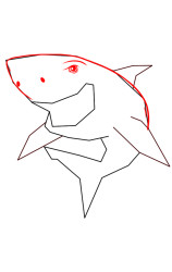 Step by step how to draw a shark - Step 3